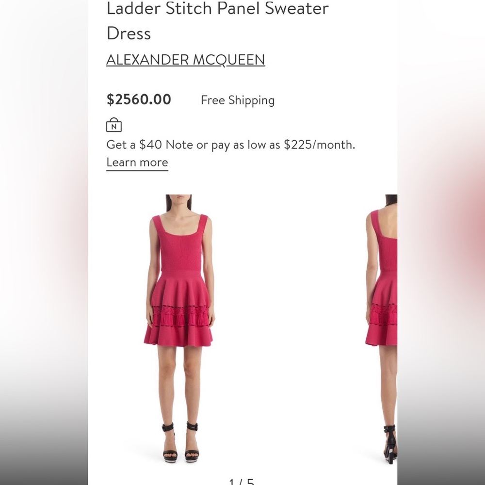 Alexander McQueen X Small Stitch Panel Dress, New w/Tags.
